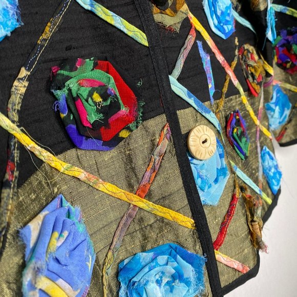 Vintage ALLURE Roses Jacket Patchwork Blazer - Picture 4 of 10